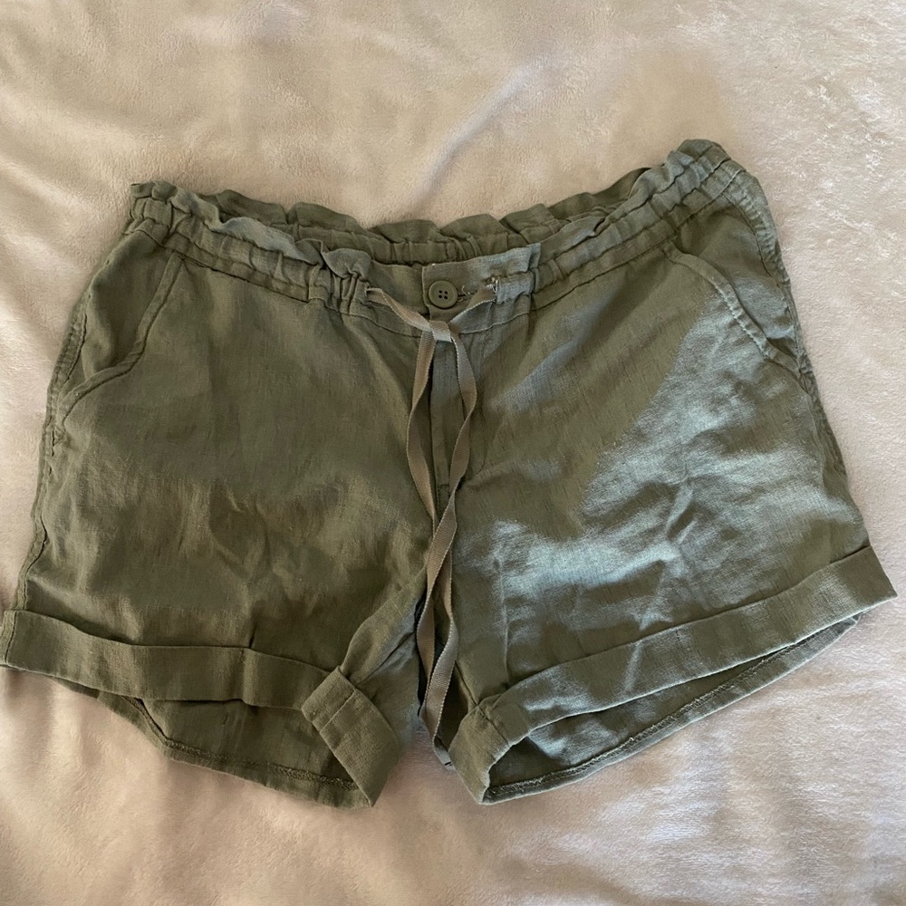 Sage green string shorts